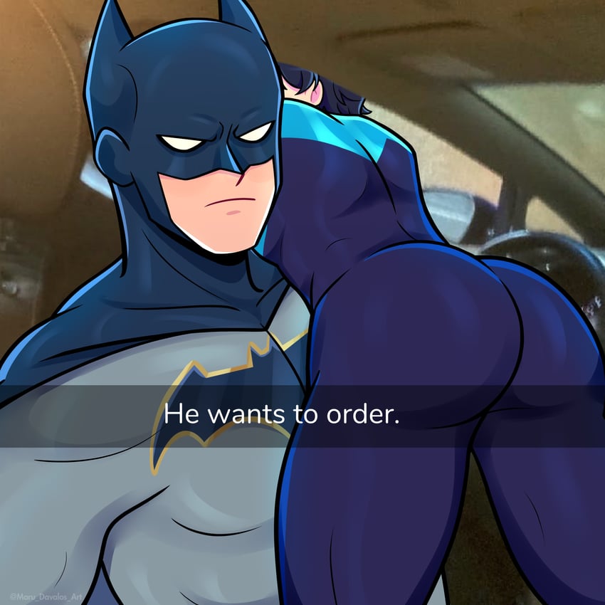batman, bruce wayne, dick grayson, and nightwing (dc comics and 1 more) drawn by marudavalosart