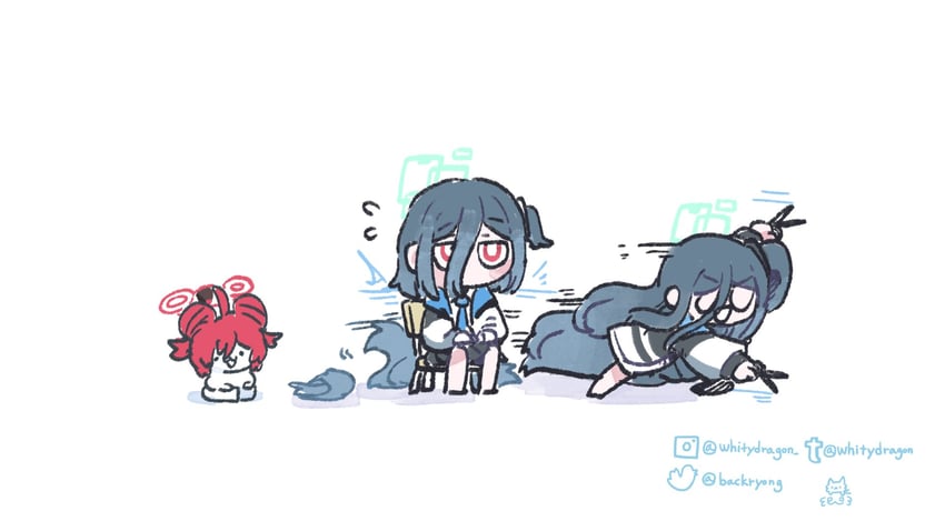 aris, maki, kei, and nazomaki (blue archive) drawn by whitydragon