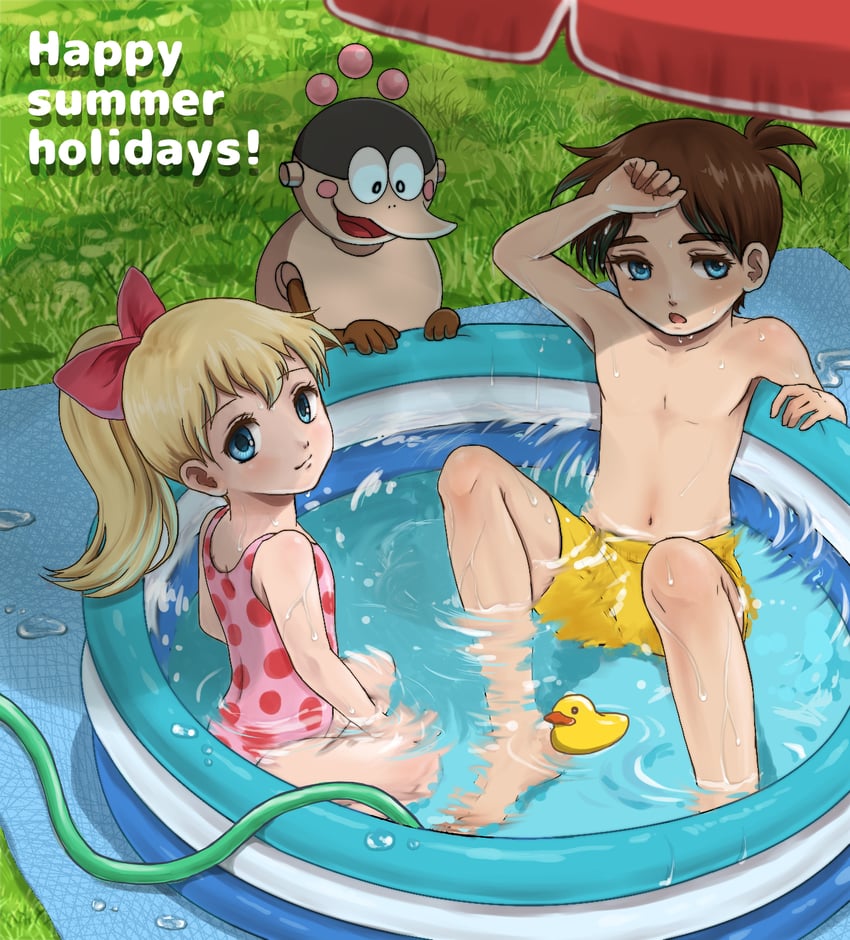 izumi ken, izumi caron, and bariquand (chargeman ken!) drawn by olive_(piiiino965)
