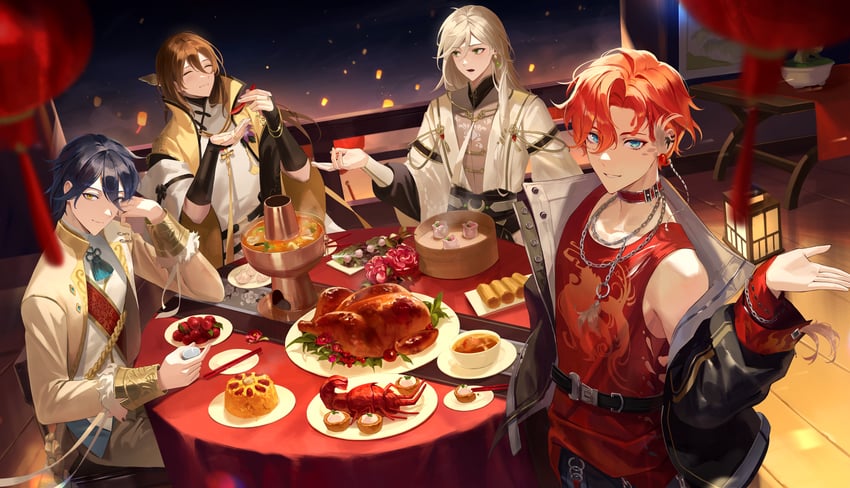 buddha's temptation, yangzhou fried rice, harbin fried pork, and spicy diced chicken (the tale of food) drawn by ryugisa