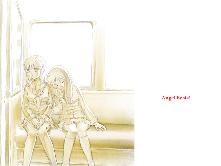 tachibana kanade and nakamura yuri (angel beats!) drawn by gizumo