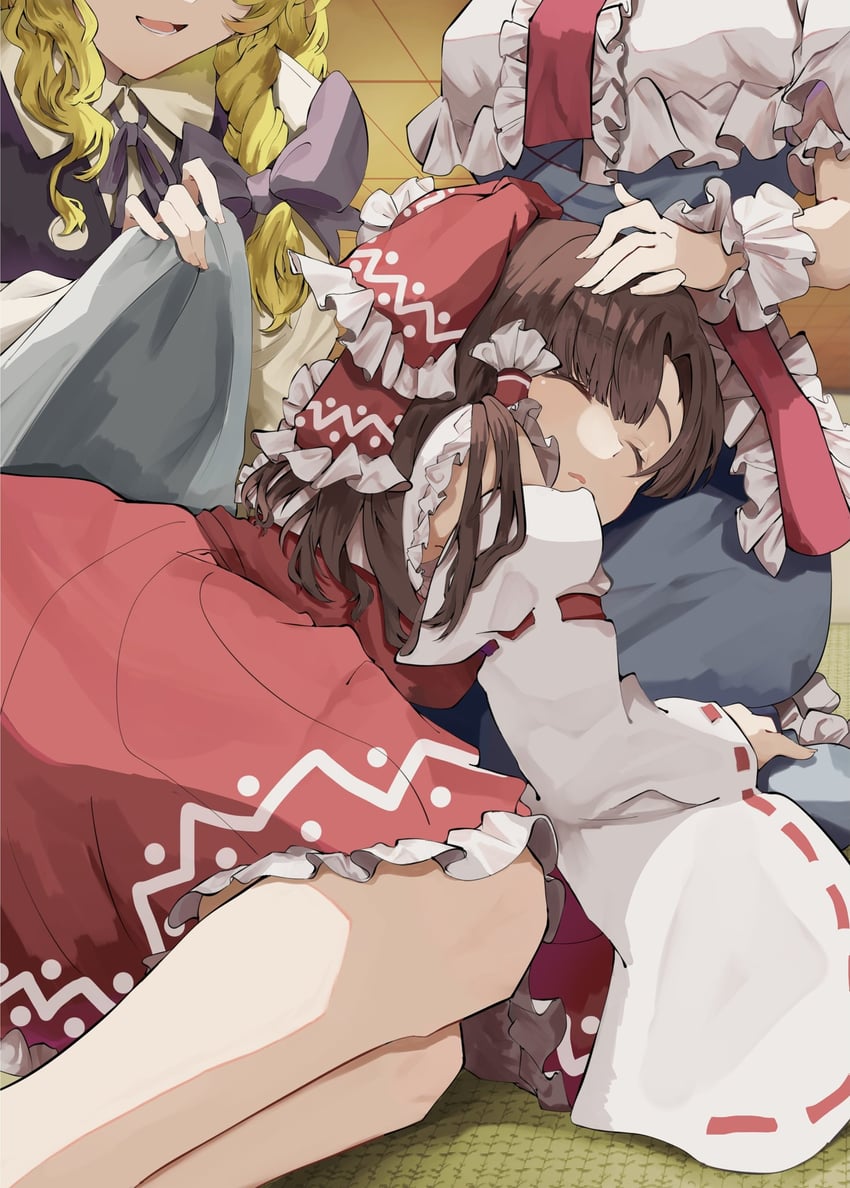 hakurei reimu, kirisame marisa, and alice margatroid (touhou) drawn by jingai_(k1bun)