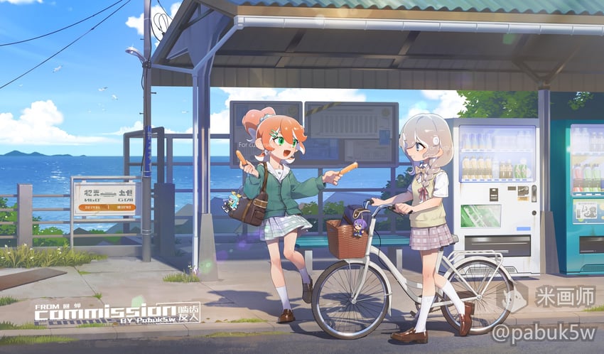 octoling player character and octoling girl (splatoon) drawn by pabuk5w