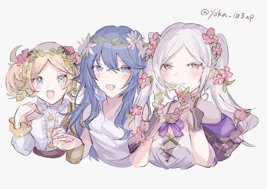lucina, female robin, and lissa (fire emblem and 2 more) drawn by yoka_(103xp)