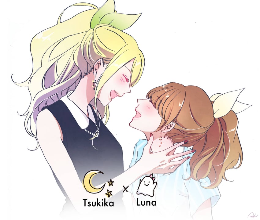 chikai luna and hara tsukika (original) drawn by hazuki_ruri