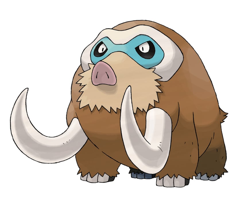 mamoswine (pokemon and 1 more) drawn by sugimori_ken