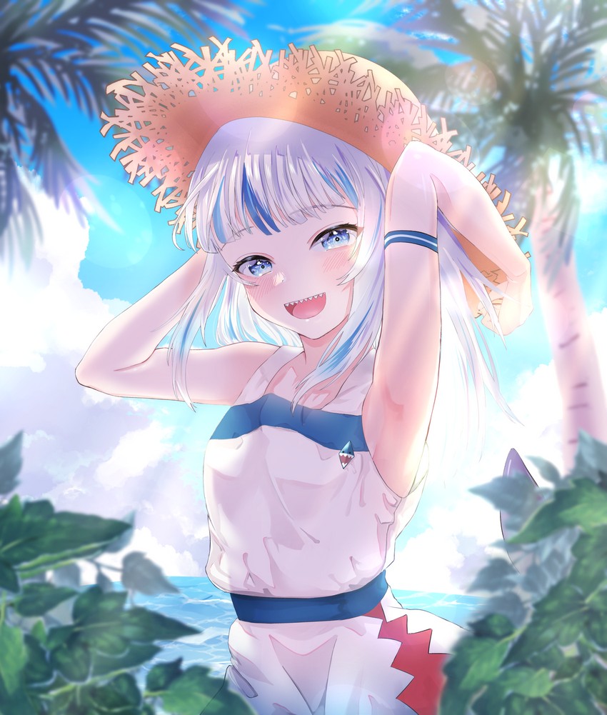 gawr gura (hololive and 1 more) drawn by shirai_(vapura4)
