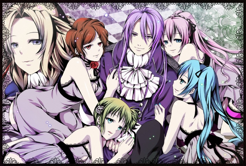 hatsune miku, megurine luka, kaito, meiko, gumi, and 8 more (vocaloid and 2 more) drawn by yano_mitsuki_(nanairo)