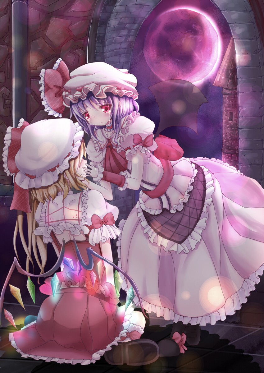 remilia scarlet and flandre scarlet (touhou) drawn by haru_ion