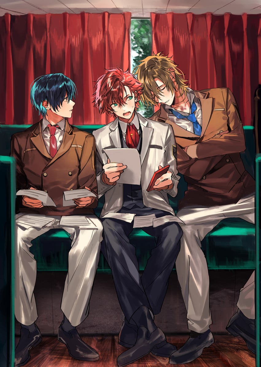 kujo sakuya, ryuzaki hayate, and narumiya tomoharu (la corda d'oro starlight orchestra) drawn by nana_tetra