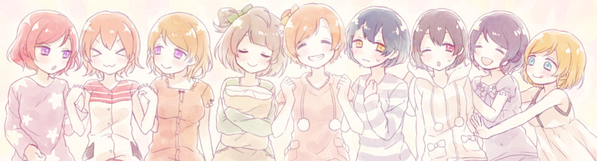 nishikino maki, tojo nozomi, sonoda umi, yazawa nico, ayase eli, and 4 more (love live! and 1 more) drawn by hina_(hinalovesugita)
