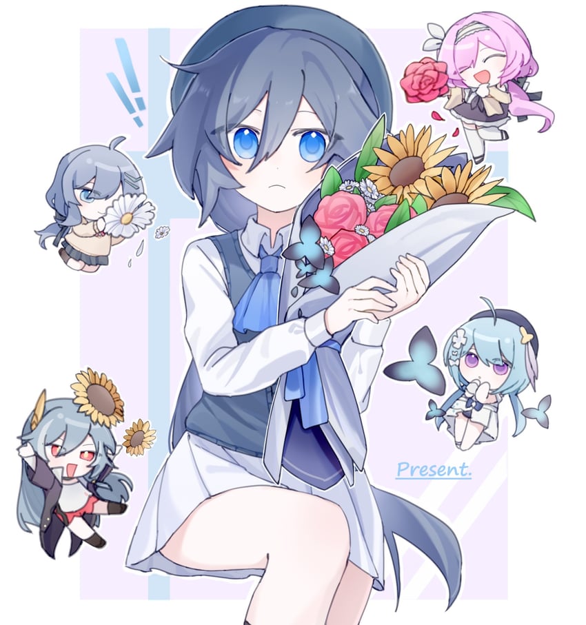 elysia, fu hua, herrscher of sentience, griseo, and cheng lixue (honkai and 1 more) drawn by manfu_w