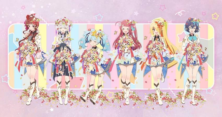 konno junko, minamoto sakura, mizuno ai, nikaidou saki, hoshikawa lily, and 2 more (zombie land saga)