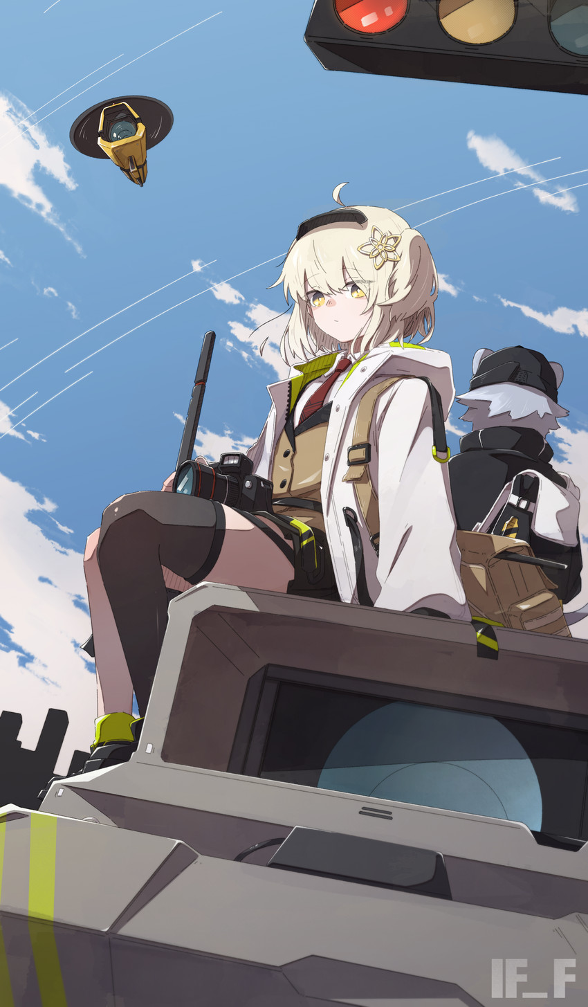 scene, click, and lens (arknights) drawn by if_f