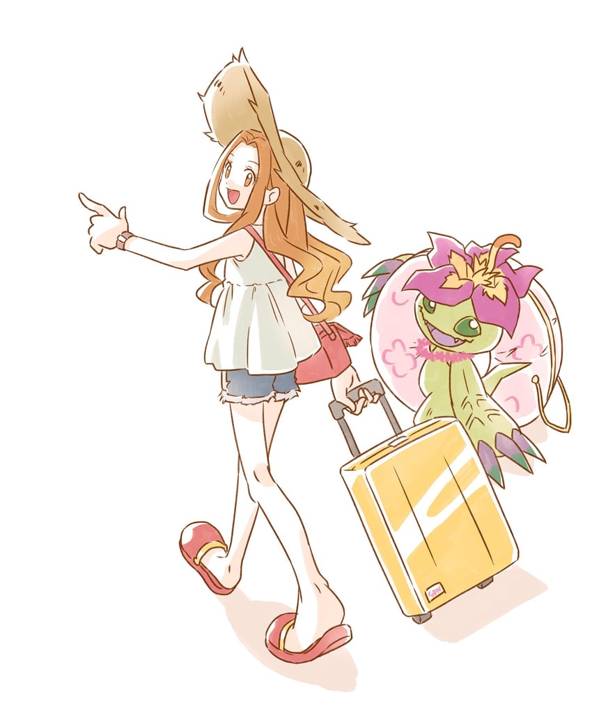tachikawa mimi and palmon (digimon and 1 more) drawn by gdn0522