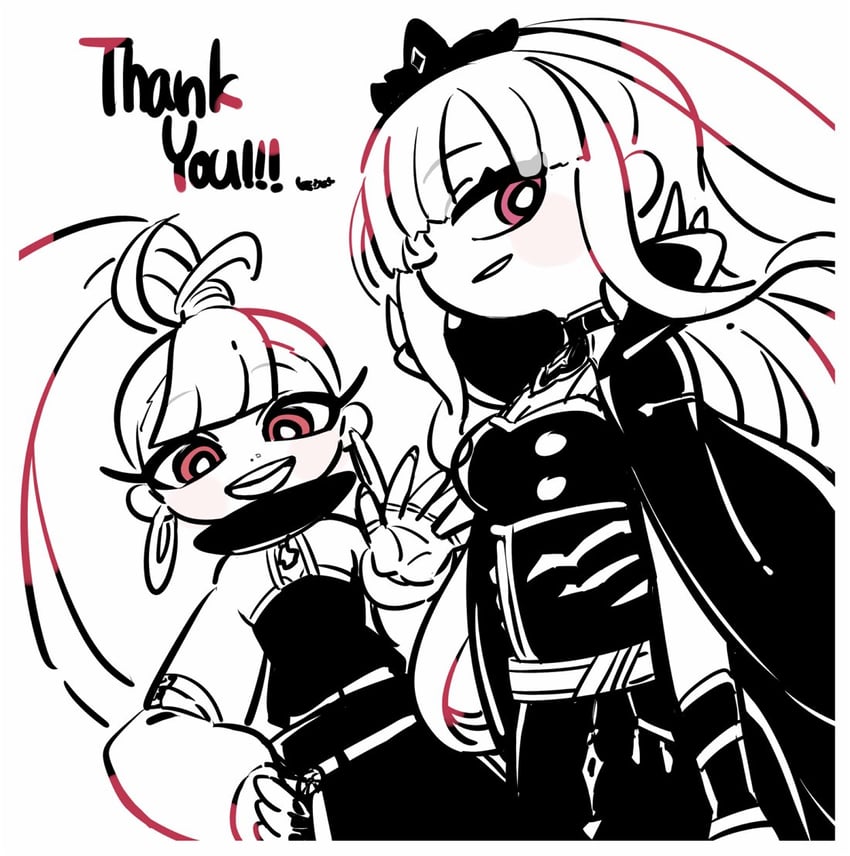 mori calliope and uemura ai (hololive and 2 more) drawn by keijou_(cave)