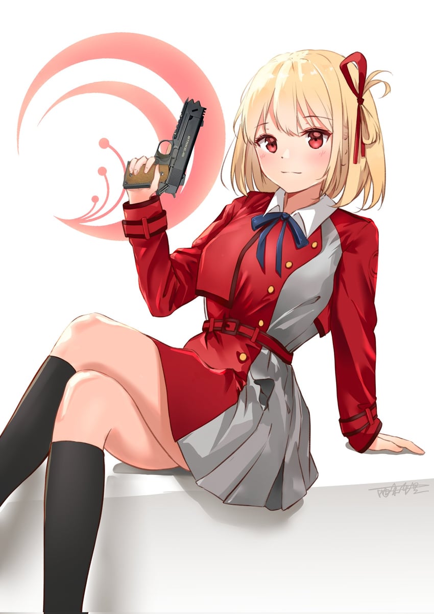 nishikigi chisato (lycoris recoil) drawn by captain_yina
