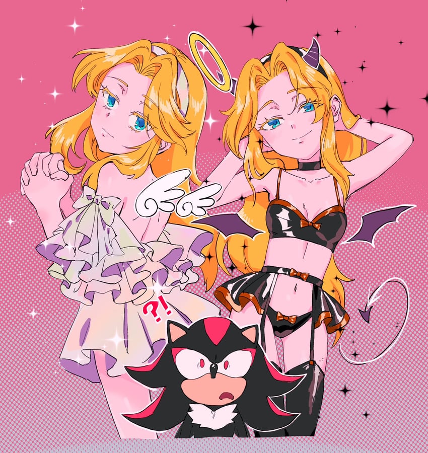 shadow the hedgehog and maria robotnik (sonic) drawn by shyu_1014