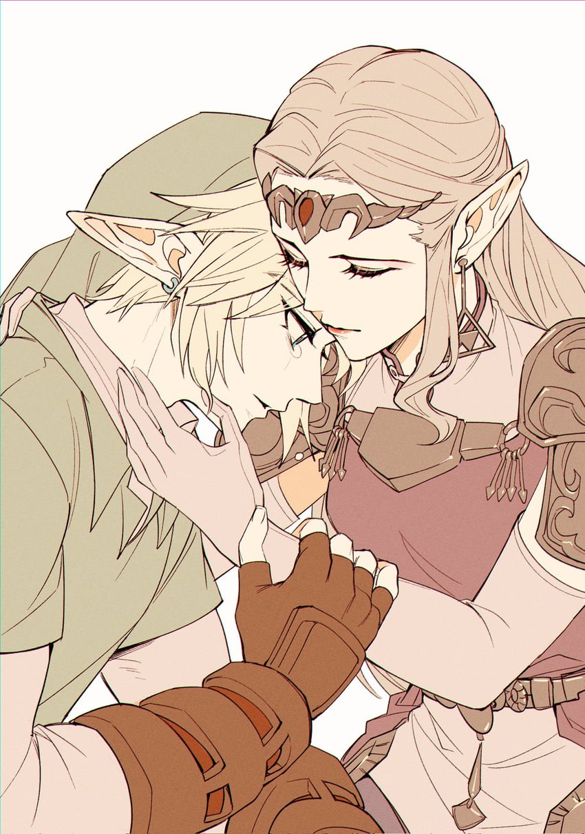 link and princess zelda (the legend of zelda and 1 more) drawn by duoj_ji