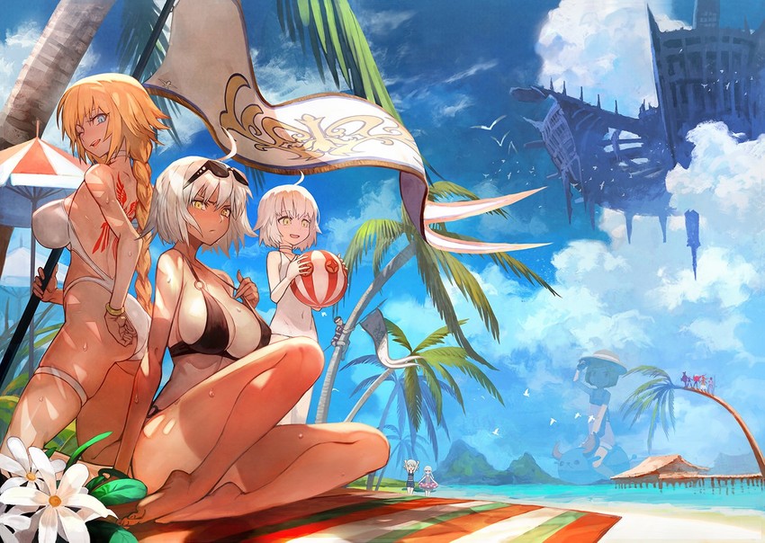 mash kyrielight, jeanne d'arc alter, jeanne d'arc, jack the ripper, jeanne d'arc alter santa lily, and 6 more (fate and 1 more) drawn by lack