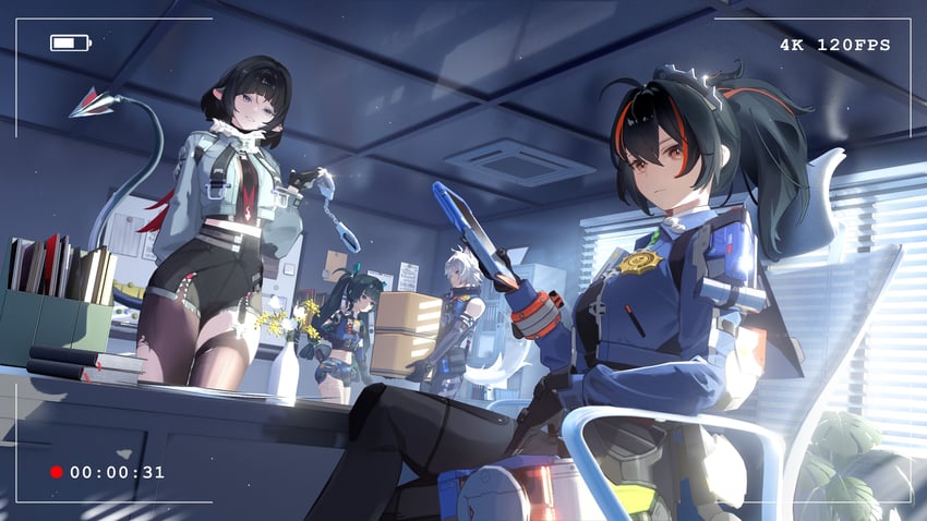 jane doe, zhu yuan, qingyi, and seth lowell (zenless zone zero) drawn by varlyn