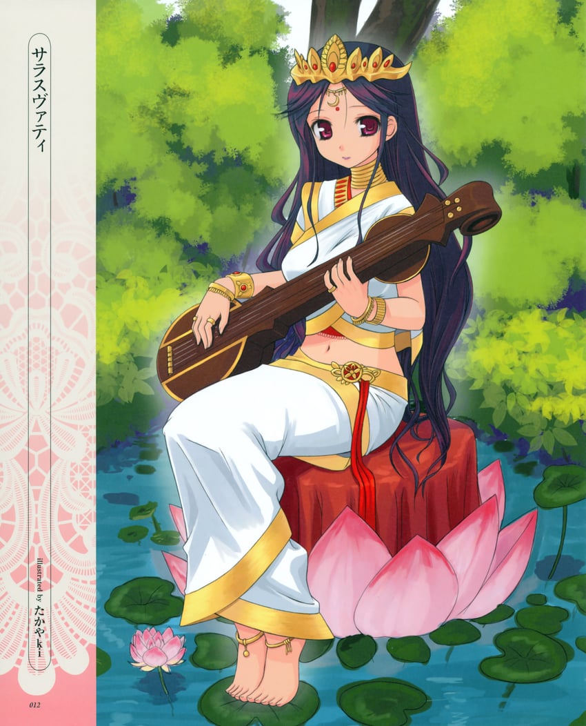 saraswati (hindu mythology and 1 more) drawn by takayaki