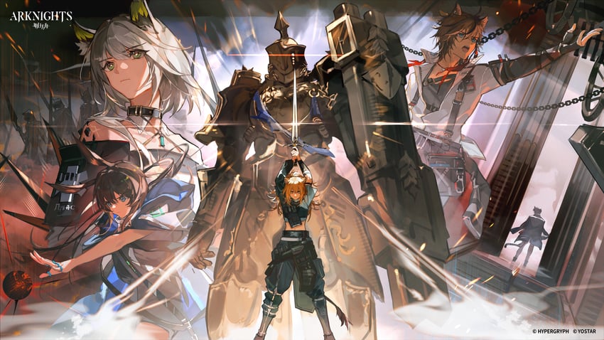 amiya, kal'tsit, siege, stainless, allerdale, and 1 more (arknights) drawn by akai_999