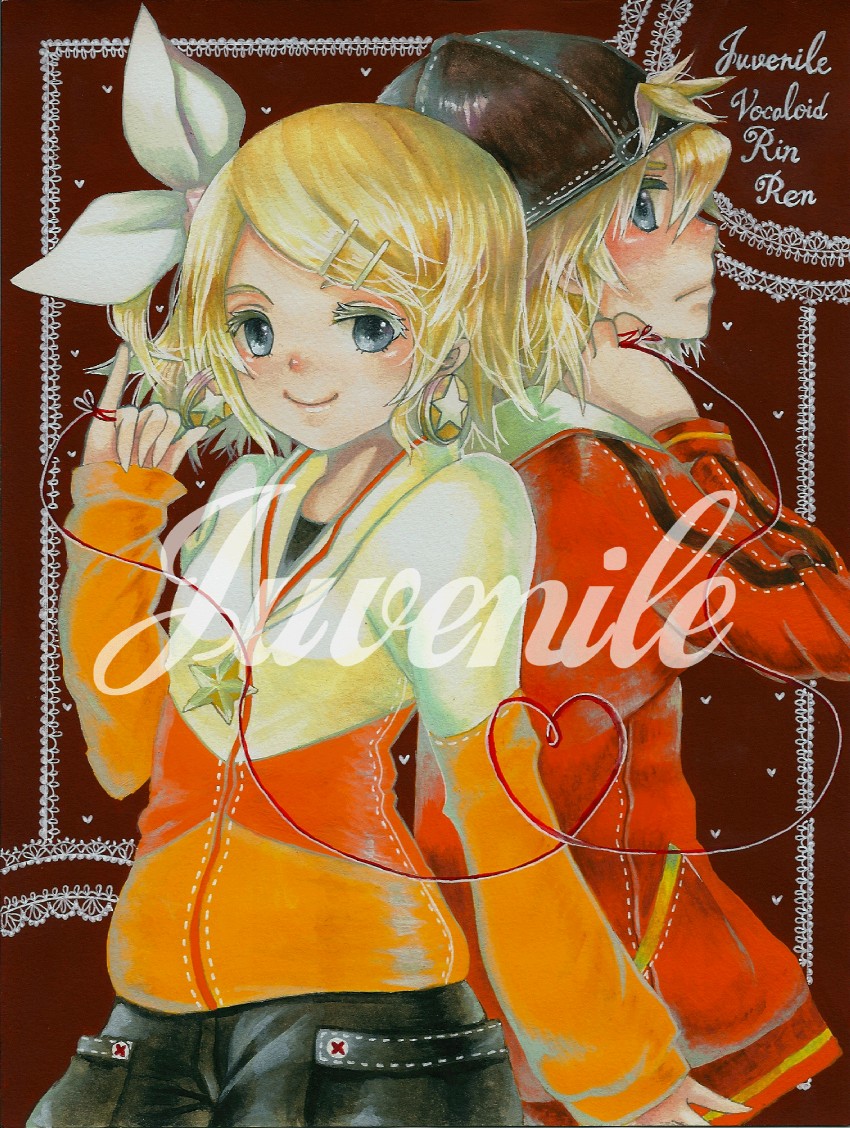 kagamine rin and kagamine len (vocaloid and 1 more) drawn by sorax2112