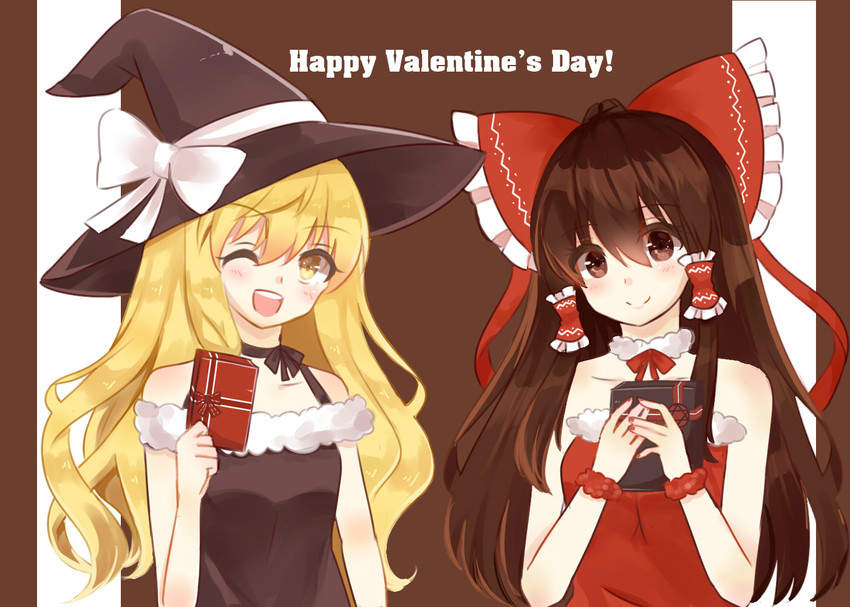 hakurei reimu and kirisame marisa (touhou) drawn by sora_223