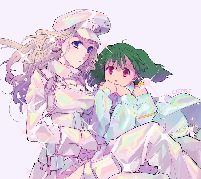 sheryl nome and ranka lee (macross and 1 more) drawn by ooomi