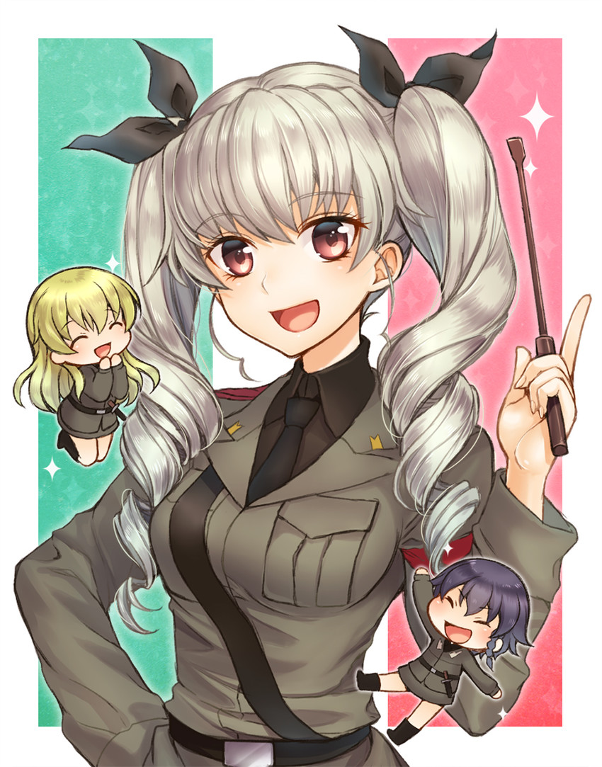 anchovy, pepperoni, and carpaccio (girls und panzer) drawn by totonii_(totogoya)