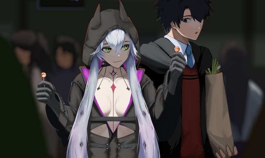 fujimaru ritsuka and lilith (fate and 1 more) drawn by paperpillar