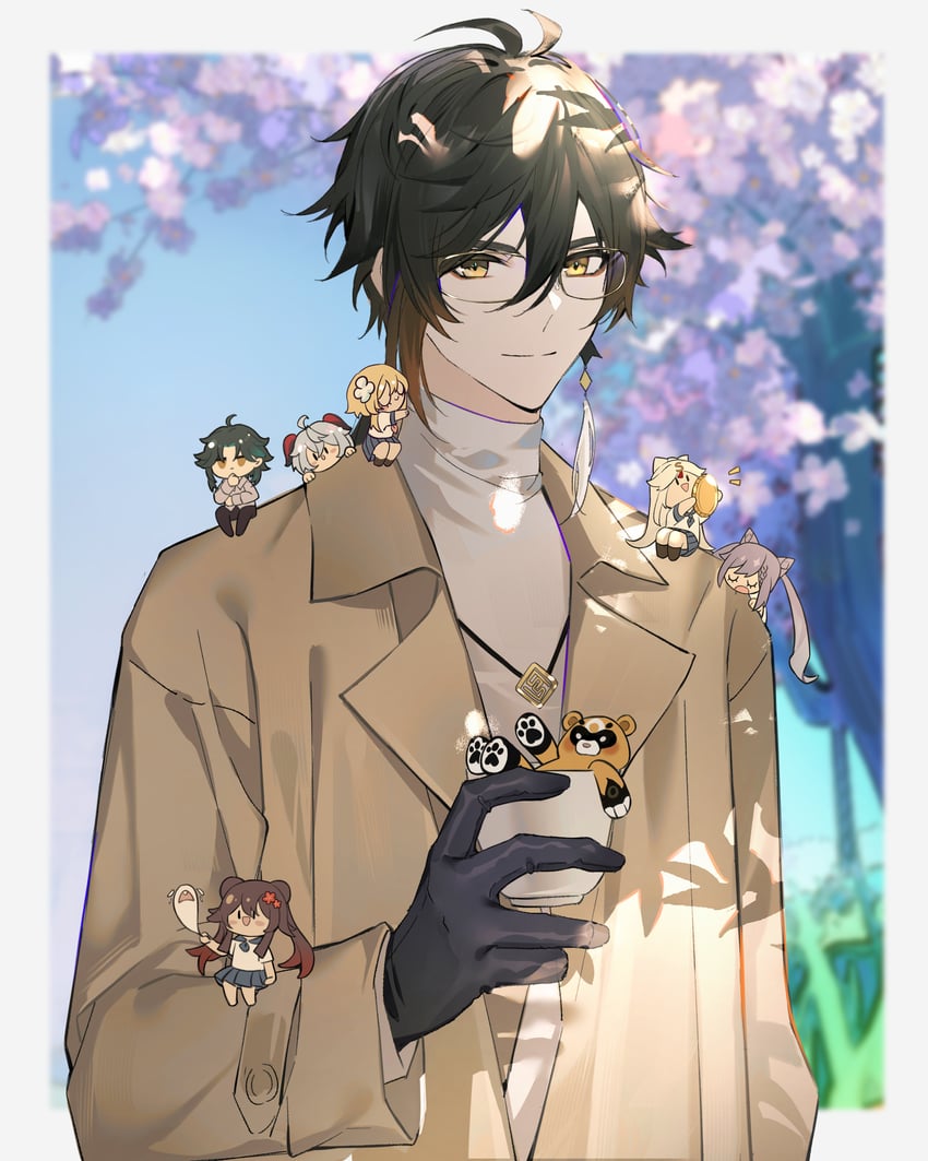 ganyu, lumine, hu tao, zhongli, keqing, and 3 more (genshin impact) drawn by xingxing_mei