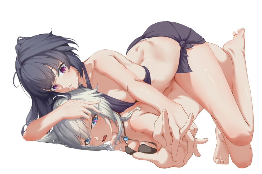 kiana kaslana and raiden mei (honkai and 1 more) drawn by xxx_(pixiv_43787258)