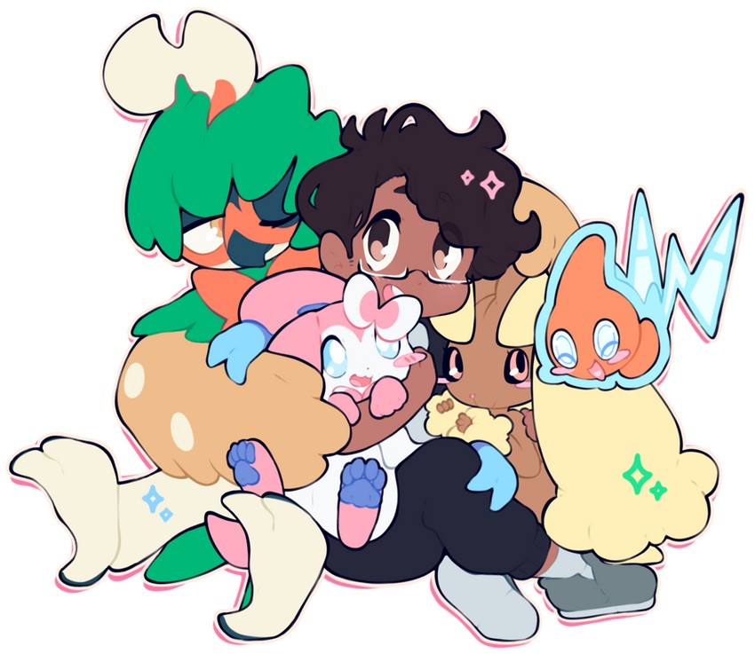 rotom, sylveon, lopunny, and decidueye (original and 1 more) drawn by frightfest