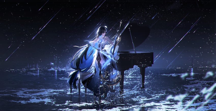 selena and selena: pianissimo (punishing: gray raven) drawn by yi_ke_da_cui_tao_tao