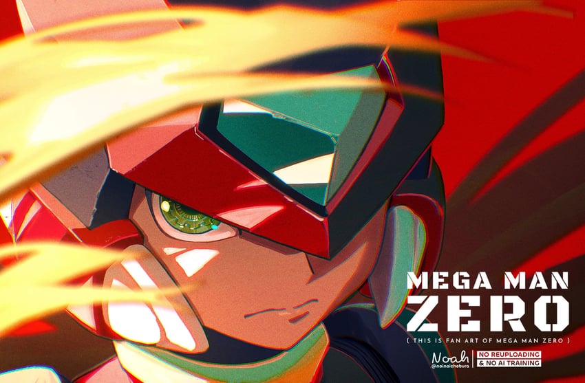 zero and zero(z) (mega man and 1 more) drawn by noah_(rokoroko)