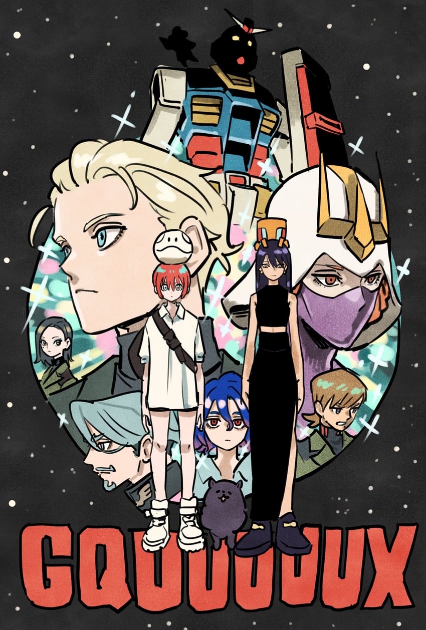 amate yuzuriha, haro, char aznable, shuji ito, rx-78-2 gundam, and 7 more (gundam and 1 more) drawn by takeuchi_ryousuke