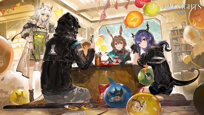 doctor, amiya, skadi, kal'tsit, ch'en, and 3 more (arknights) drawn by alchemaniac