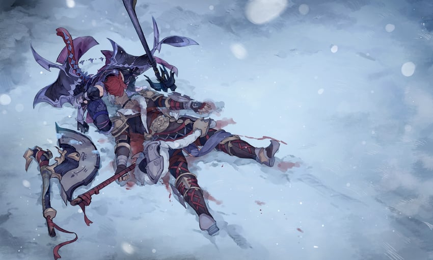 warrior of light, g'raha tia, dragoon, and warrior (final fantasy and 1 more) drawn by gyou_chin