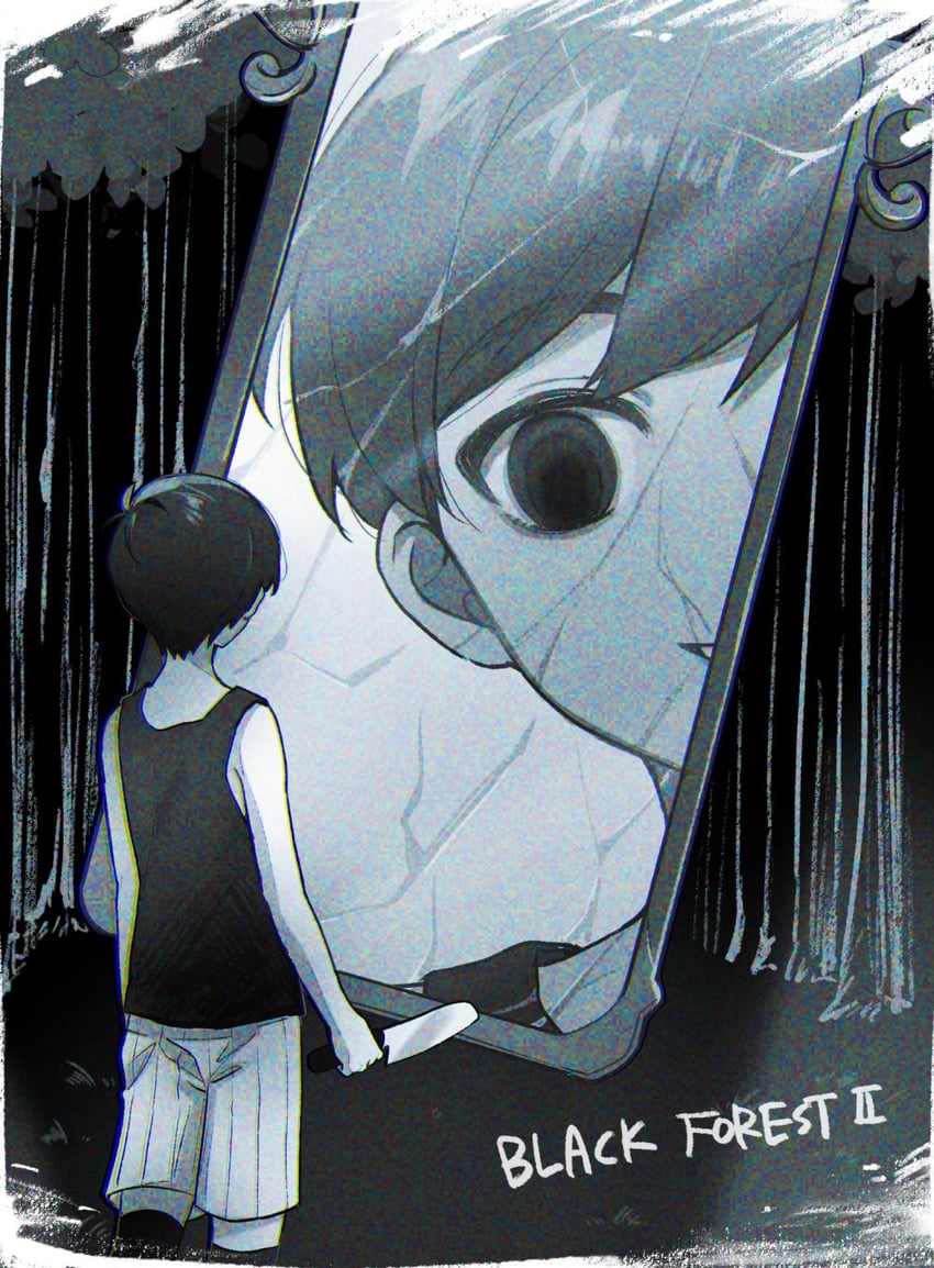 omori and shattered omori (omori) drawn by wosinnk
