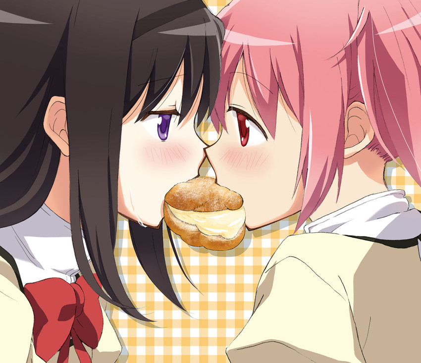 akemi homura and kaname madoka (mahou shoujo madoka magica) drawn by gobou_1000
