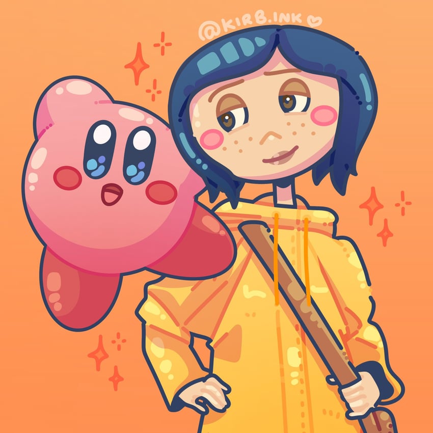 kirby and coraline jones (kirby and 1 more) drawn by aimaay