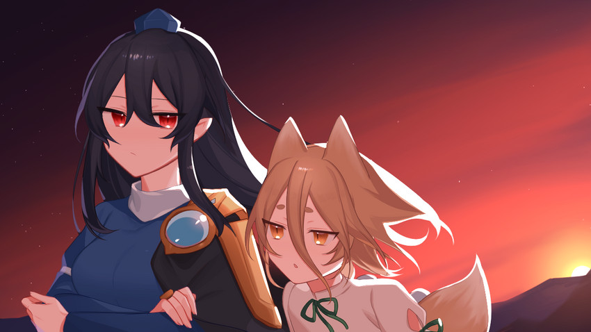 kudamaki tsukasa and iizunamaru megumu (touhou and 1 more) drawn by nemachi