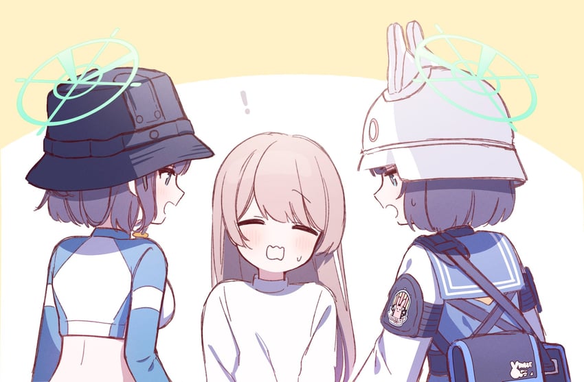 sensei, saki, and female sensei (blue archive) drawn by hyakucha