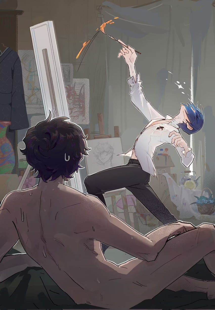 amamiya ren and kitagawa yuusuke (persona and 1 more) drawn by muershao