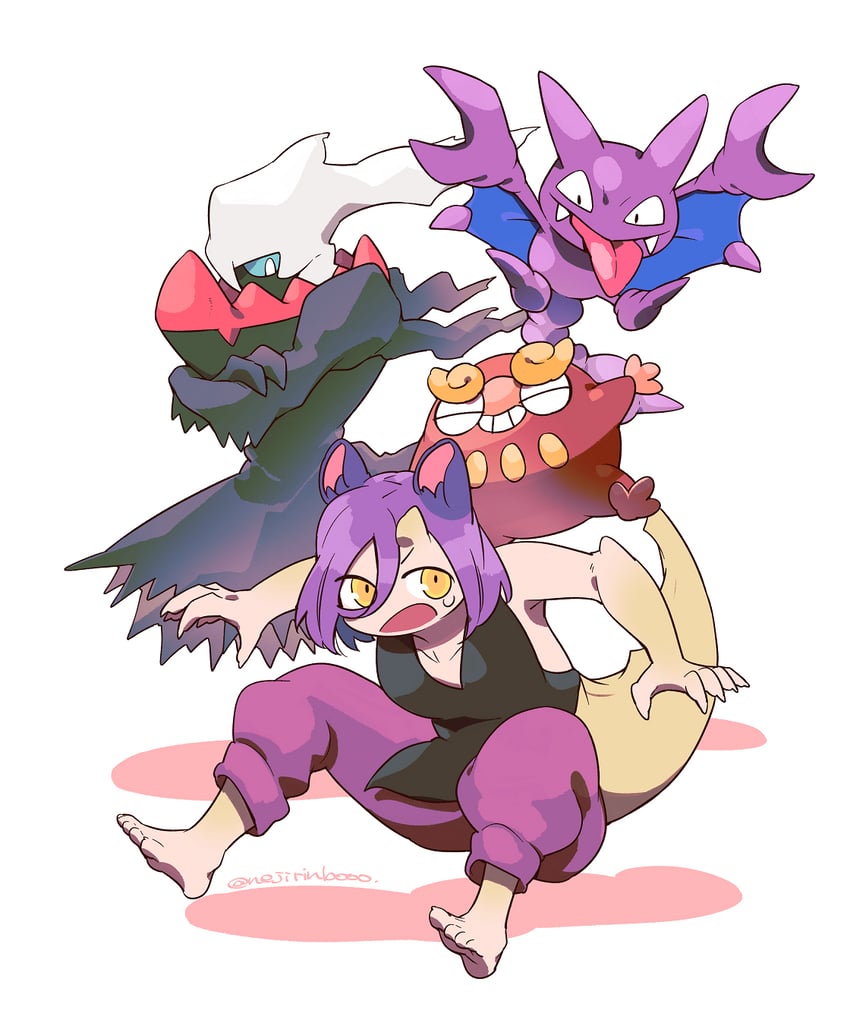 darkrai, darumaka, gligar, and heath (pokemon and 1 more) drawn by neji_(ultramarinesunset)