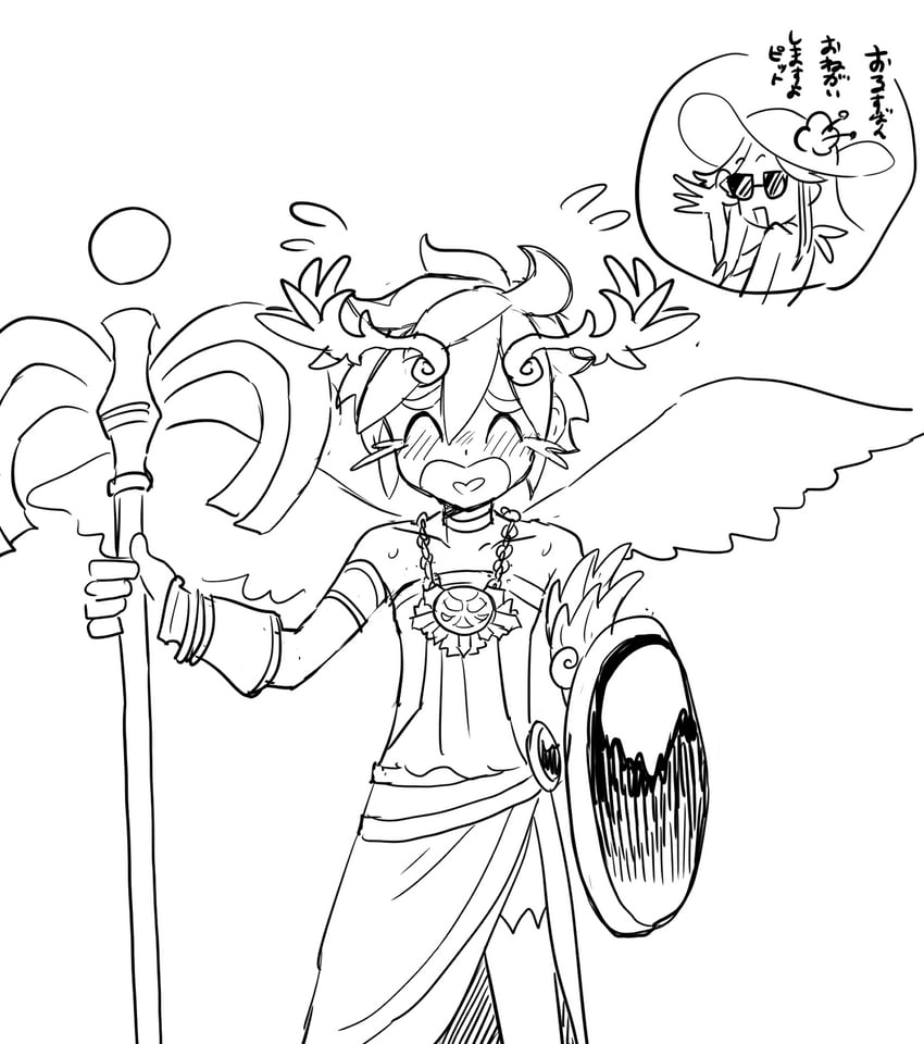 palutena and pit (kid icarus and 1 more) drawn by dancho_no_mori