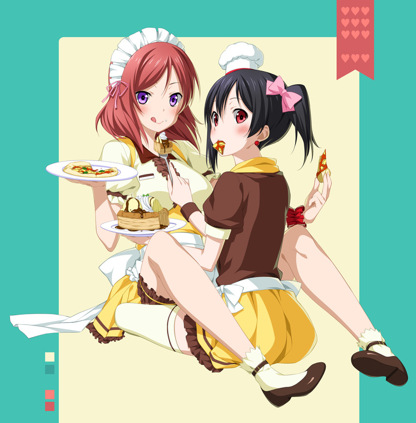nishikino maki and yazawa nico (love live! and 1 more) drawn by 2c=galore