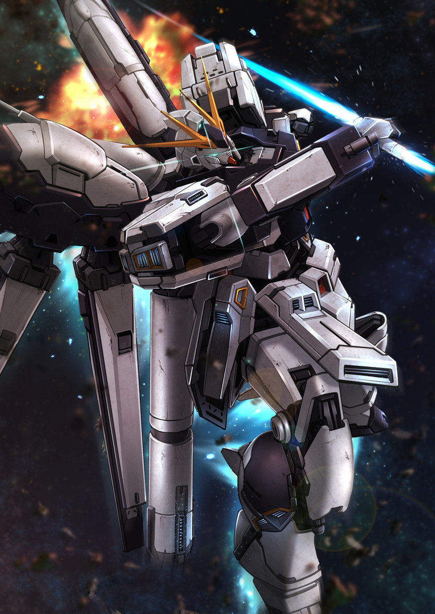 nu gundam and hi-nu gundam (gundam and 2 more) drawn by ayato_mabu